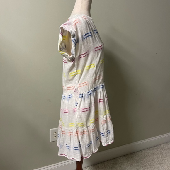 Oliphant White with Colorful Embroidery V-Neck Dress - Size M - Picture 8 of 11